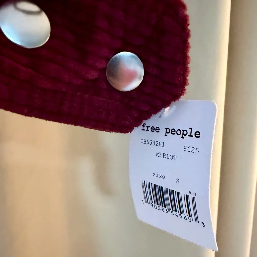 Free People Corduroy Moto Jacket in Merlot - Picture 4 of 5